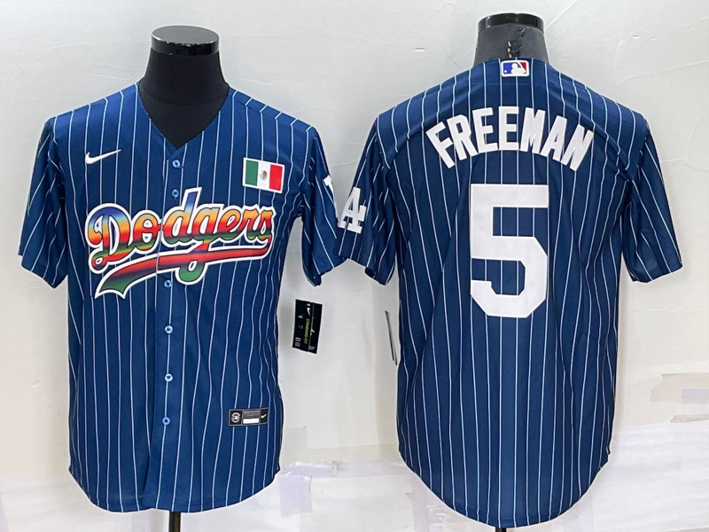 Men's Los Angeles Dodgers Freddie Freeman #5 Blue Jersey